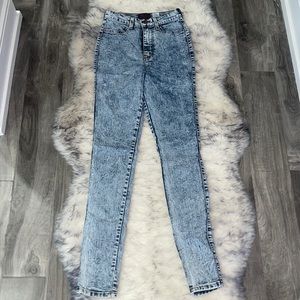 High Rise Hot Miami Styles Acid Wash Skinny Jean